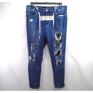 Judy Blue Downtown Boyfriend Jeans Womens Size 15/32 Blue High Rise Denim